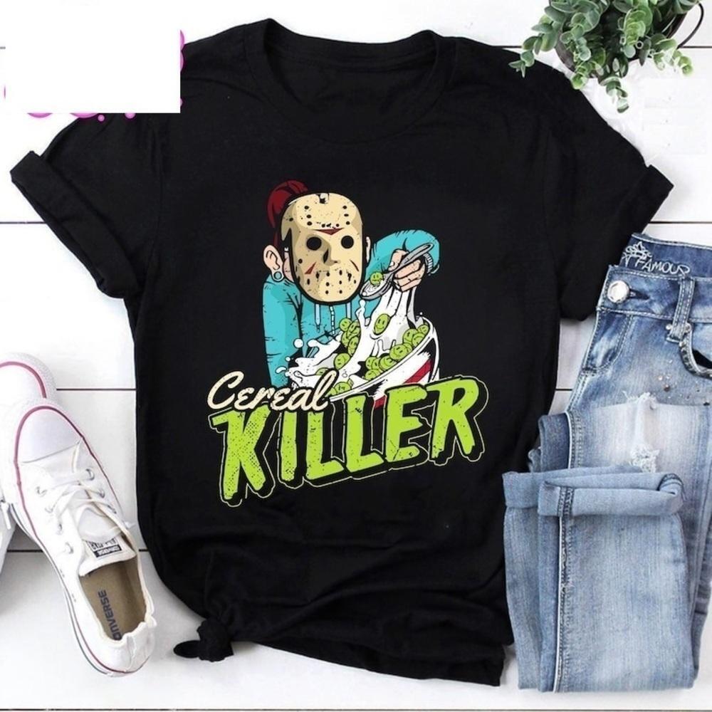 Cereal Killer Horror Movies Breakfast Lovers Funny TShirt